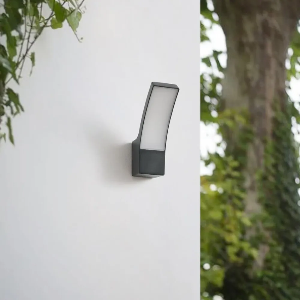 Lindby udendørs LED-væglampe Ilvita, antracit, metal, IP54