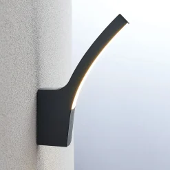 Lindby udendørs LED-væglampe Ilvita, antracit, metal, IP54