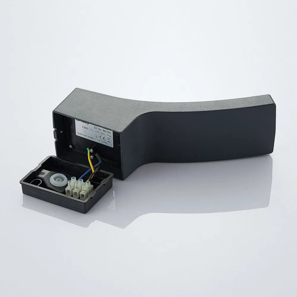 Lindby udendørs LED-væglampe Ilvita, antracit, metal, IP54