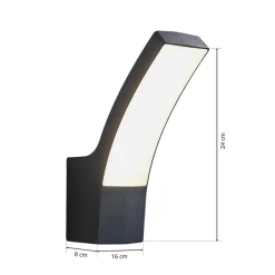 Lindby udendørs LED-væglampe Ilvita, antracit, metal, IP54