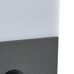 Lindby udendørs LED-væglampe Korvik, 26 cm, antracit, sensor