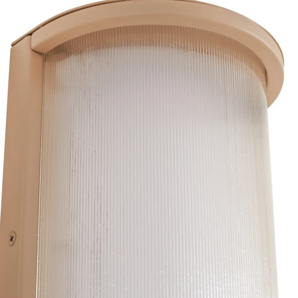 udendørs LED-væglampe Calvik, beige, riflet, IP44^Lindby Clearance