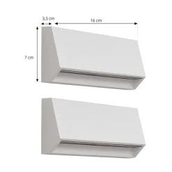 udendørs LED-væglampe Appeso, længde 22 cm, sæt med 2 stk^Lindby Discount