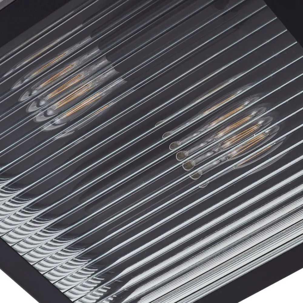 Lindby Udendørs Loftlamper>udendørs loftlampe Bolgar, sort, metal, glas