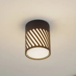 udendørs loftlampe Lurinda, 10,5 cm, sort, aluminium,^Lindby Hot