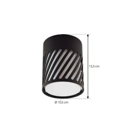 udendørs loftlampe Lurinda, 10,5 cm, sort, aluminium,^Lindby Hot
