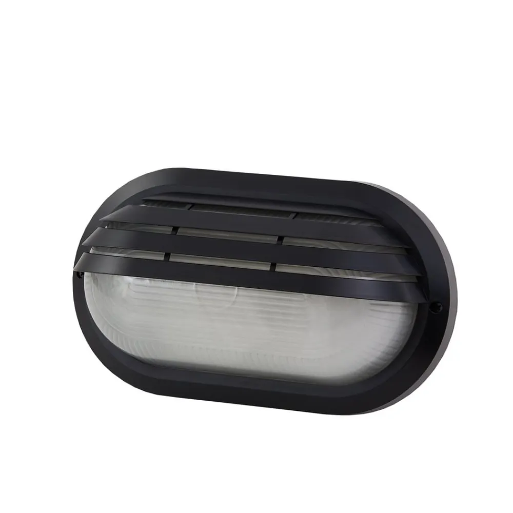 Lindby udendørs væglampe Adita, sort, ABS, højde 16,3 cm