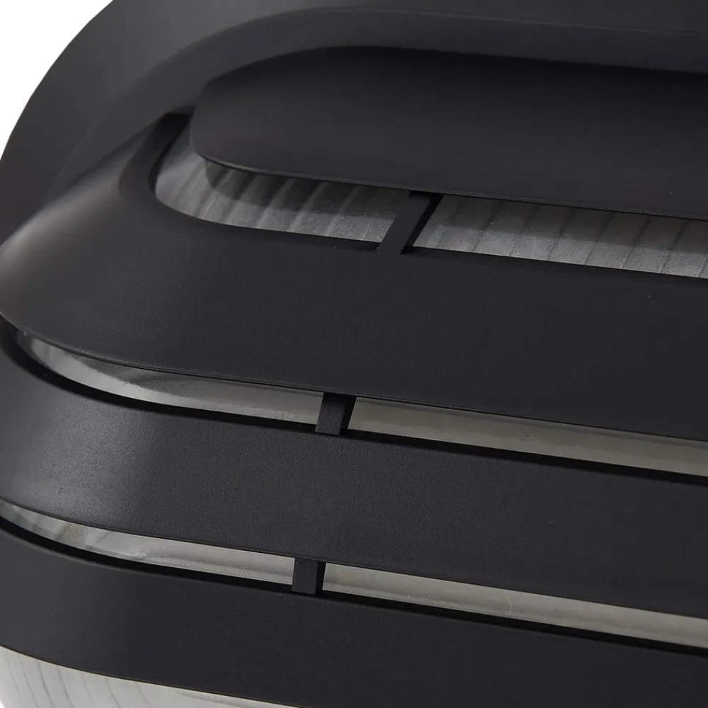 Lindby udendørs væglampe Adita, sort, ABS, højde 16,3 cm