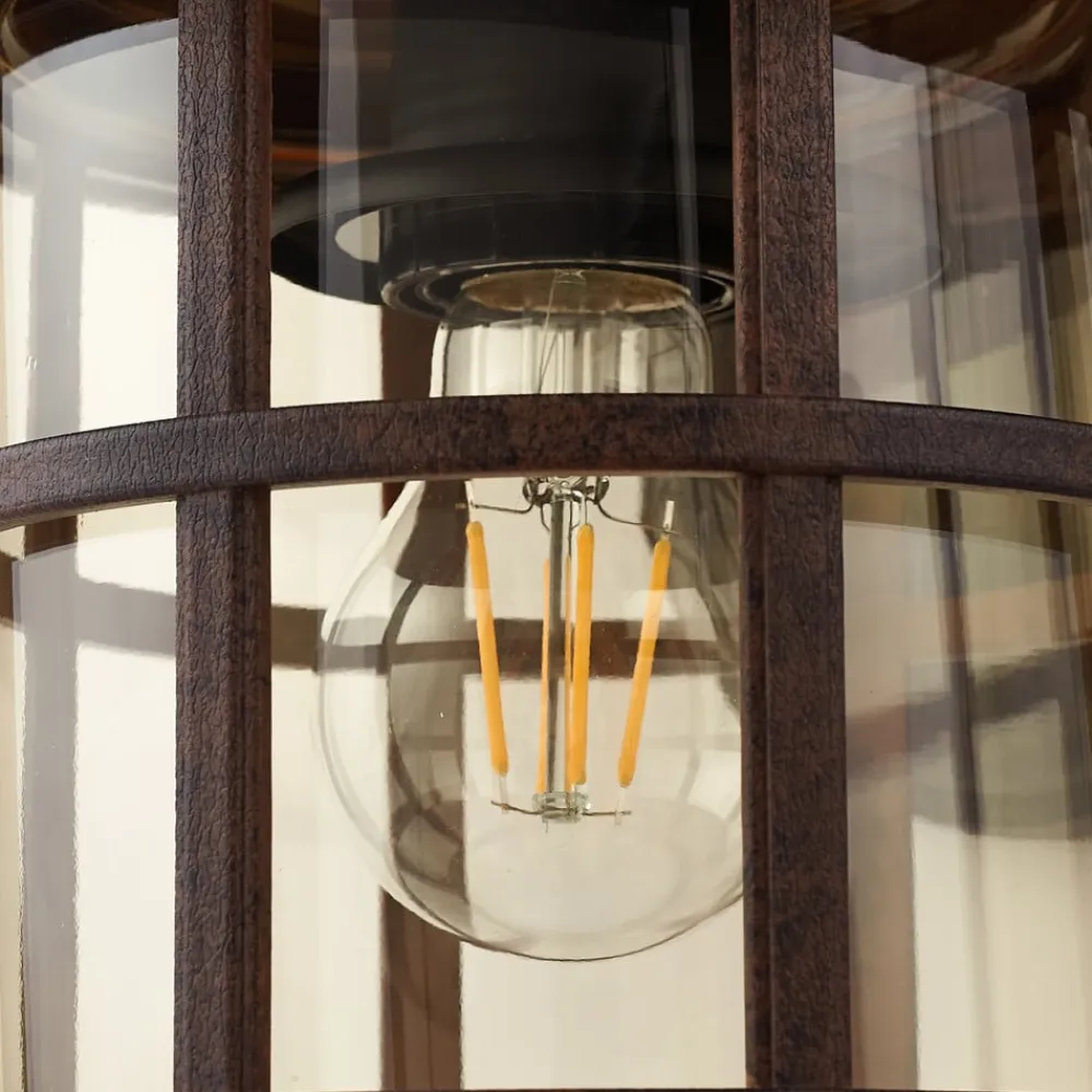 Lindby Terrassebelysning|Væglamper>udendørs væglampe Ankea, rust/amber, 37 cm, IP23, E27