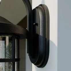 udendørs væglampe Ankea, sort, højde 37 cm, IP23, E27^Lindby Discount