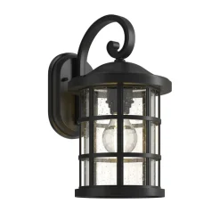 udendørs væglampe Ankea, sort, højde 37 cm, IP23, E27^Lindby Discount