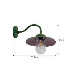 udendørs væglampe Bilma, grøn, glas, 29 cm høj^Lindby New
