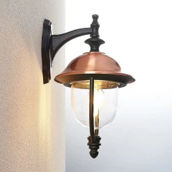 Lindby udendørs væglampe Clint, kobber, nedadrettet, IP44