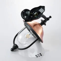 Lindby udendørs væglampe Clint, kobber, nedadrettet, IP44