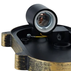 Lindby udendørs væglampe Daaje, guldfarvet, 16 cm, aluminium