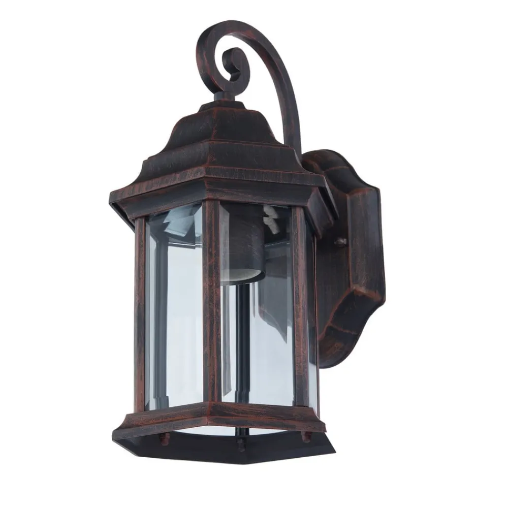 udendørs væglampe Daaje, rustfarvet, 30,5 cm, aluminium^Lindby Best