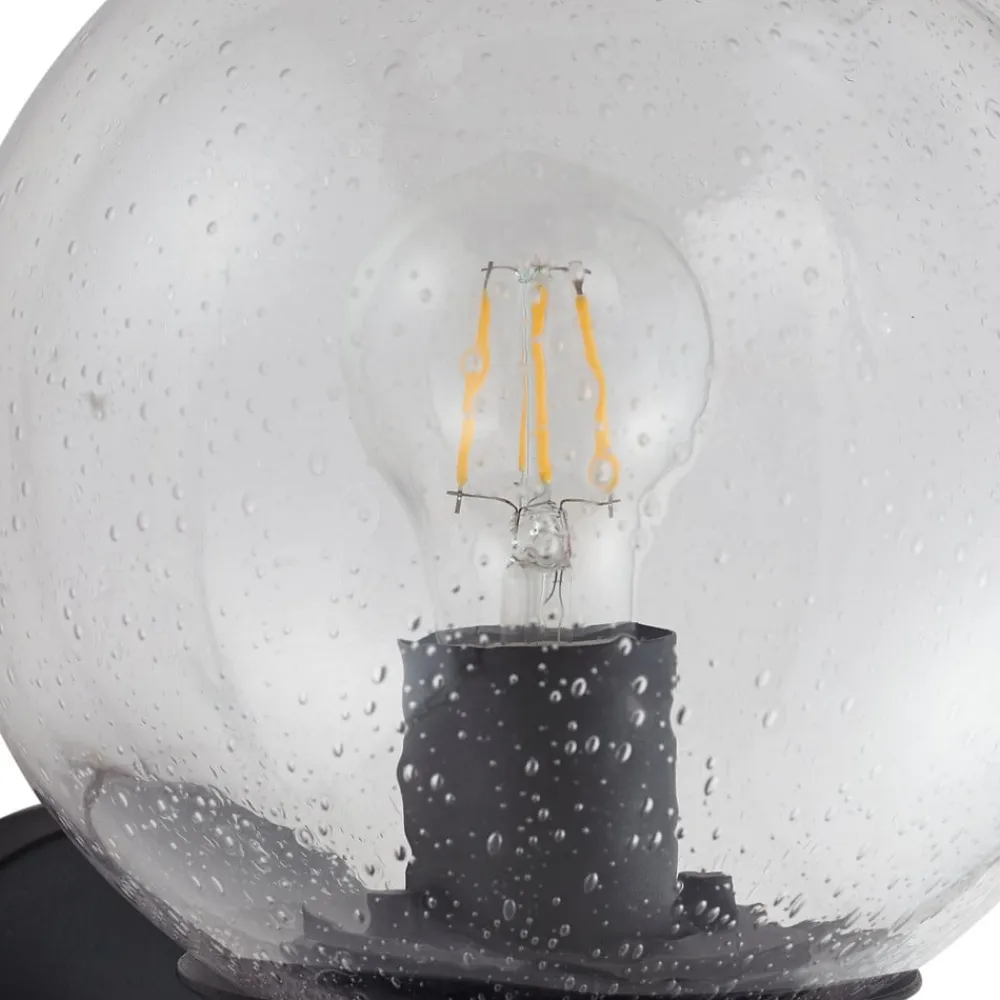 Lindby udendørs væglampe Dangan, klar, glas, Ø 20 cm