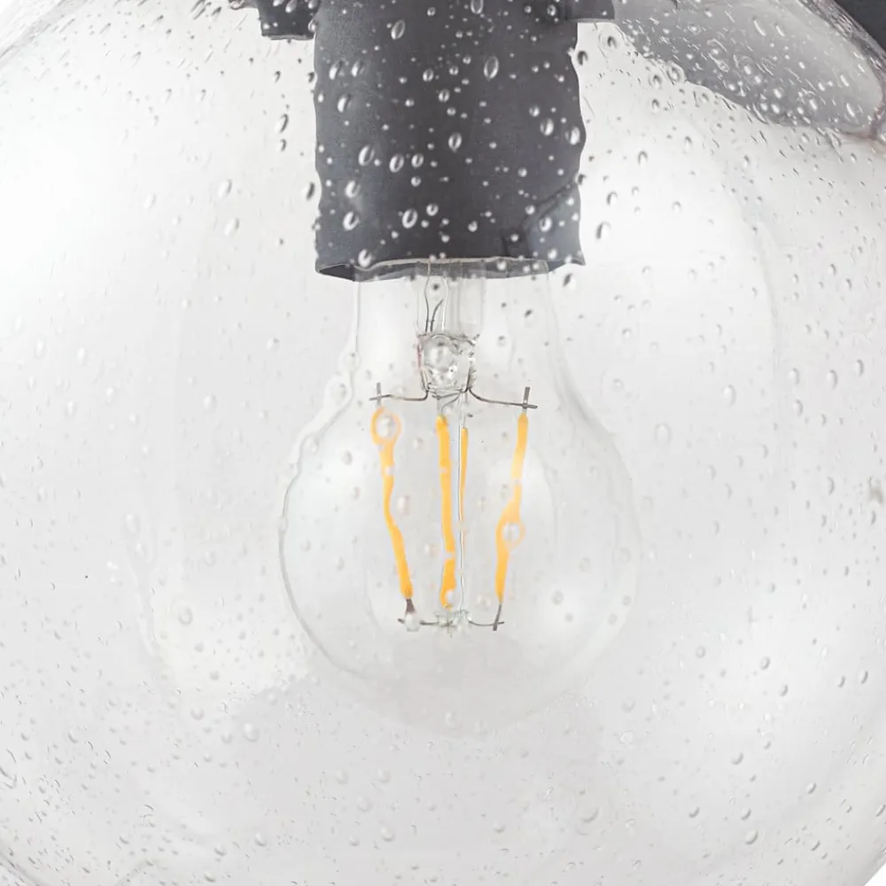 Lindby udendørs væglampe Dangan, klar, glas, Ø 20 cm