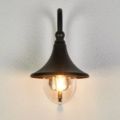 Lindby udendørs væglampe Daphne, antik sort, metal, E27