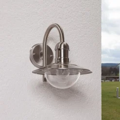 Lindby udendørs væglampe Damion, 30 cm, stål, E27, IP44