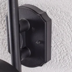 Lindby udendørs væglampe Daphne, sort, sensor, metal, E27