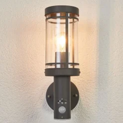 Udendørs væglampe Djori, Sensor, antracit, stål^Lindby Online