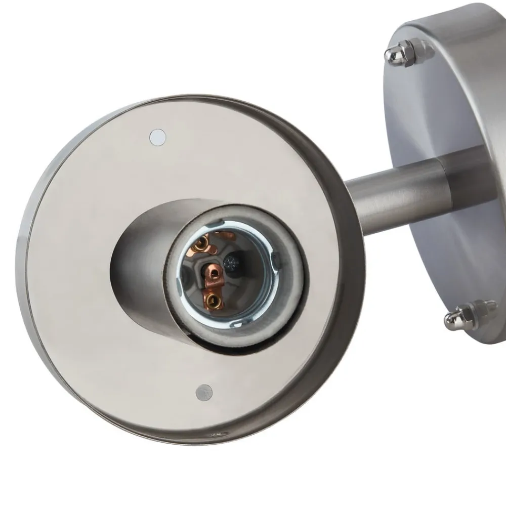 Lindby udendørs væglampe Djori, aluminiumfarvet, stål, E27