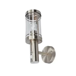 udendørs væglampe Djori, sensor, aluminiumsfarvet, E27^Lindby New