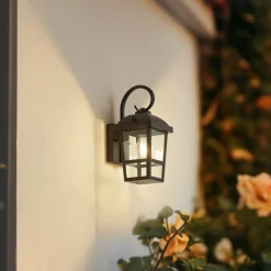 udendørs væglampe Eloane, sort, stål, 29 cm^Lindby Clearance