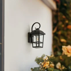 udendørs væglampe Eloane, sort, stål, 29 cm^Lindby Clearance