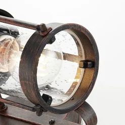 Lindby udendørs væglampe Farly, rustbrun, aluminium, 17 cm