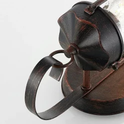 Lindby udendørs væglampe Farly, rustbrun, aluminium, 17 cm