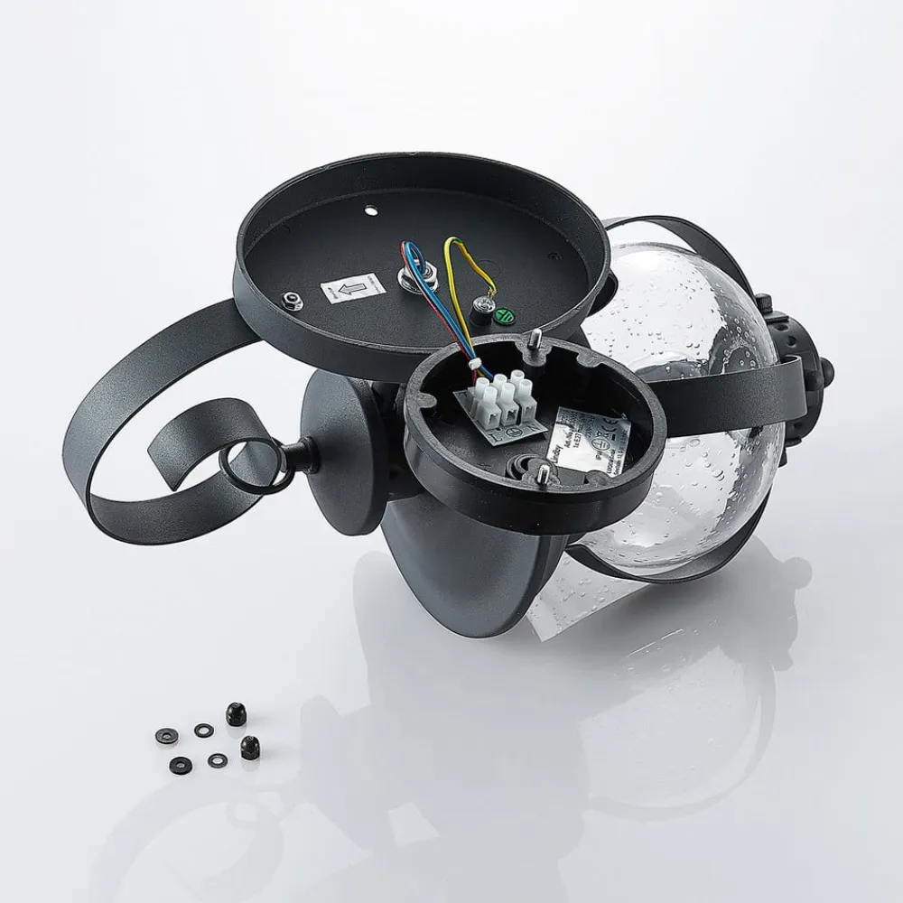 Lindby Terrassebelysning|Væglamper>udendørs væglampe Farley, 40 cm, mørkegrå, IP44, E27