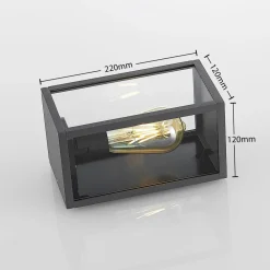 udendørs væglampe Filimon, antracit, 22 cm, IP44, E27^Lindby Sale