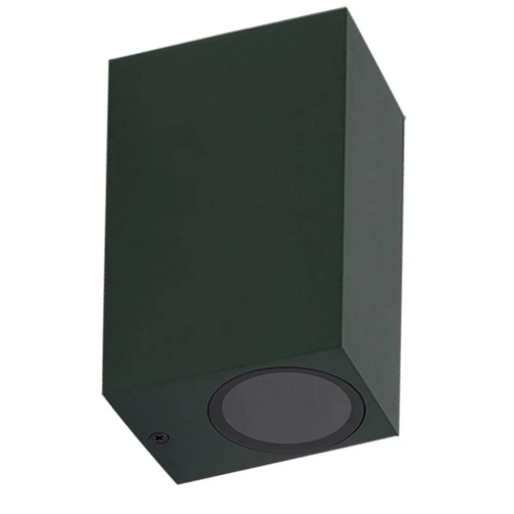 Lindby Væglamper>udendørs væglampe Fijona, mørkegrøn, aluminium, højde 15 cm