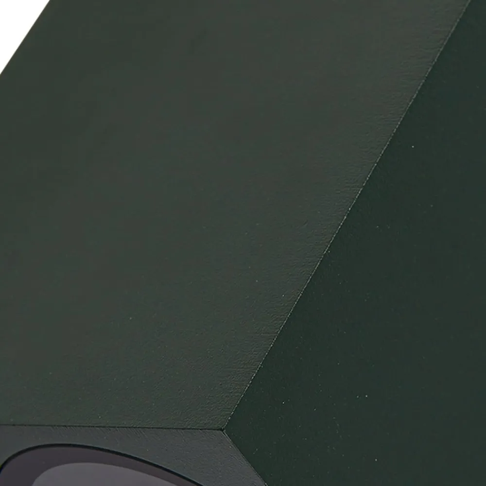 Lindby Væglamper>udendørs væglampe Fijona, mørkegrøn, aluminium, højde 15 cm