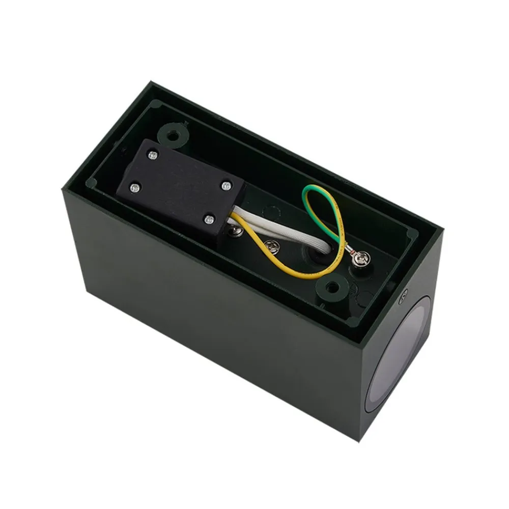 Lindby Væglamper>udendørs væglampe Fijona, mørkegrøn, aluminium, højde 15 cm