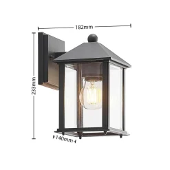 udendørs væglampe Giavanna, 23,3 cm, antracit, glas^Lindby