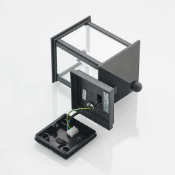 udendørs væglampe Giavanna, 23,3 cm, antracit, glas^Lindby