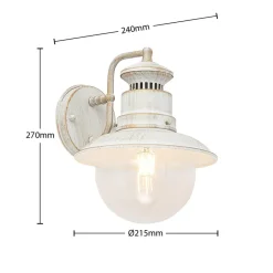 udendørs væglampe Gwendolyn, hvid antik, metal, 26 cm^Lindby Online