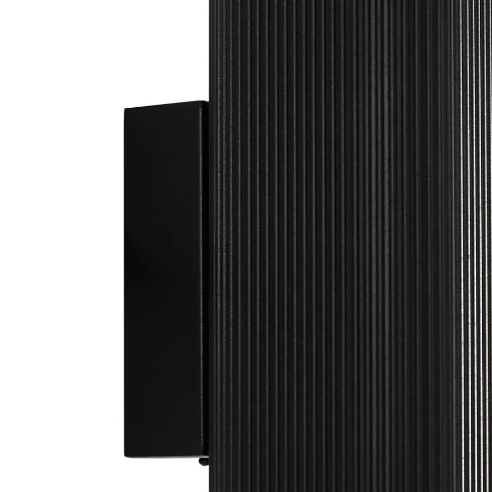 Lindby udendørs væglampe Halvar, sort, 24 cm, 2 x GU10, IP65