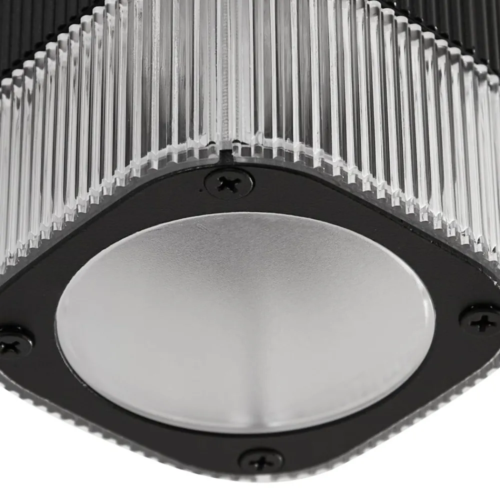 Lindby udendørs væglampe Halvar, sort, 24 cm, 2 x GU10, IP65