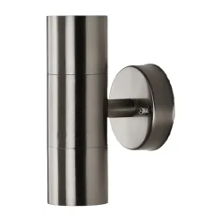 Lindby udendørs væglampe Hakan, op/ned, stål, IP44, GU10