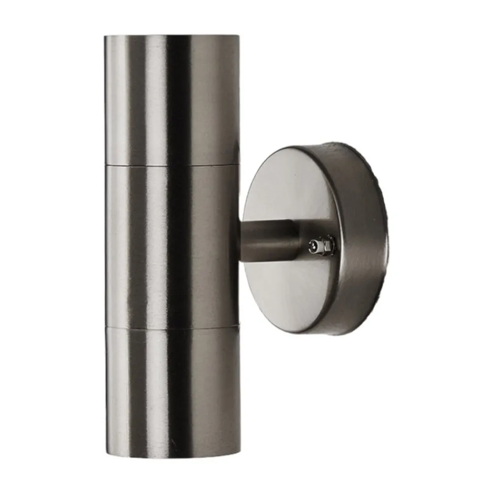 Lindby udendørs væglampe Hakan, op/ned, stål, IP44, GU10