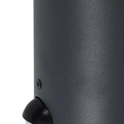 Lindby udendørs væglampe Heulo, Ø 10,5 cm, røggrå, sensor