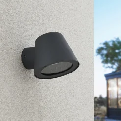 Lindby Terrassebelysning|Væglamper>udendørs væglampe Ileyna, antracit, metal, 15 cm