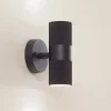 Lindby Væglamper>udendørs væglampe Jovane, sort, aluminium, 2 lyskilder
