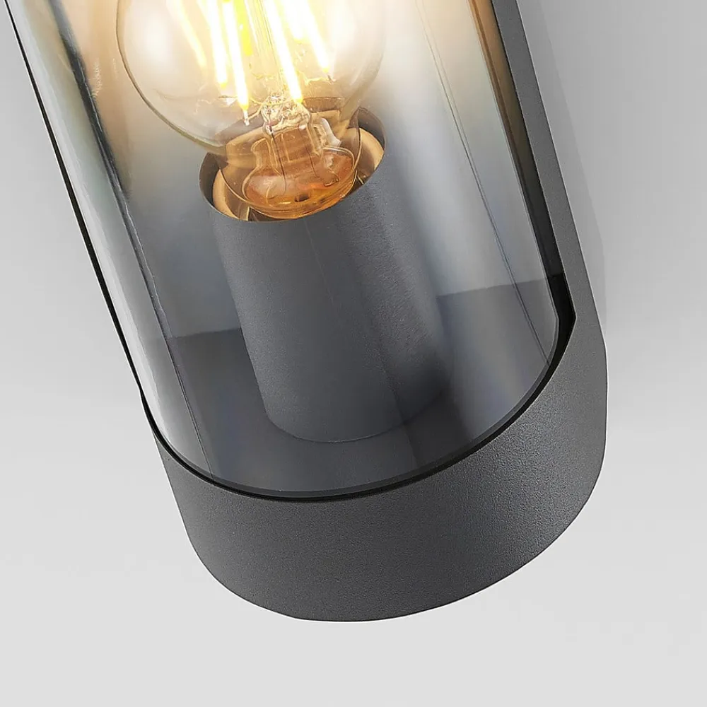 Lindby Terrassebelysning>udendørs væglampe Junias, 24 cm, antracit, stål