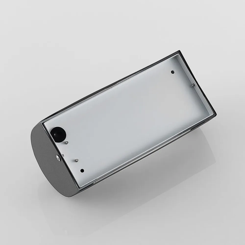 Lindby Terrassebelysning>udendørs væglampe Junias, 24 cm, antracit, stål