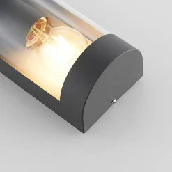 udendørs væglampe Junias, 24 cm, antracit, sensor^Lindby Discount